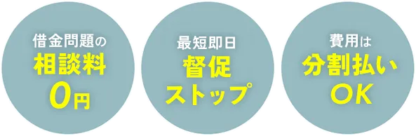 借金問題の相談料0円、最短即日督促ストップ、費用は分割払いOK